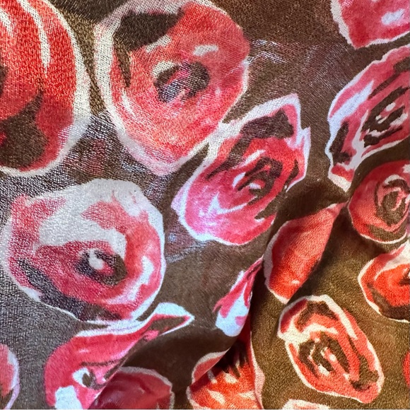 Brown and Red Floral Scarf - Picture 3 of 8